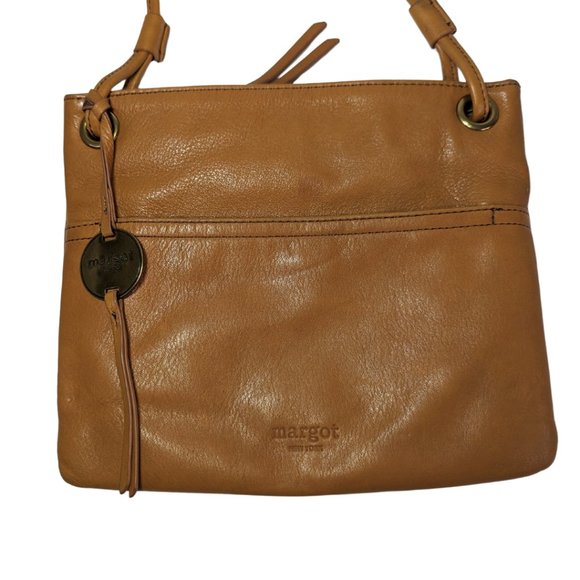 margot New York Small Caramel Brown Soft Leather Crossbody Purse - Lined - EUC - Picture 4 of 12